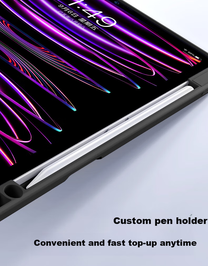Чехол PISEN для iPad 11-го поколения (2025) / 10-го поколения (2022) 11/10.9 дюймов, защитный, ультратонкий, с подставкой, функцией сна/пробуждения и держателем для стилуса, серый