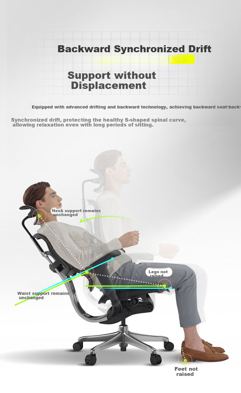 Эргономичное офисное кресло Ergonor Baoying с поддержкой поясницы, компьютерное кресло, игровое кресло, серебристо-белая сетка