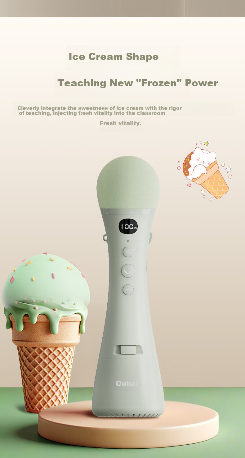 Беспроводной микрофон Oubai Z10 Mint Green, портативный, для учителей, туров, караоке, выступлений, с функцией перелистывания страниц