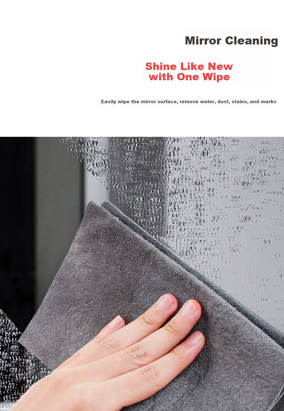 Набор из 3-х салфеток для уборки OKwife, 30x20 см, микрофибра, для стекол и зеркал, универсальные, без водяных пятен