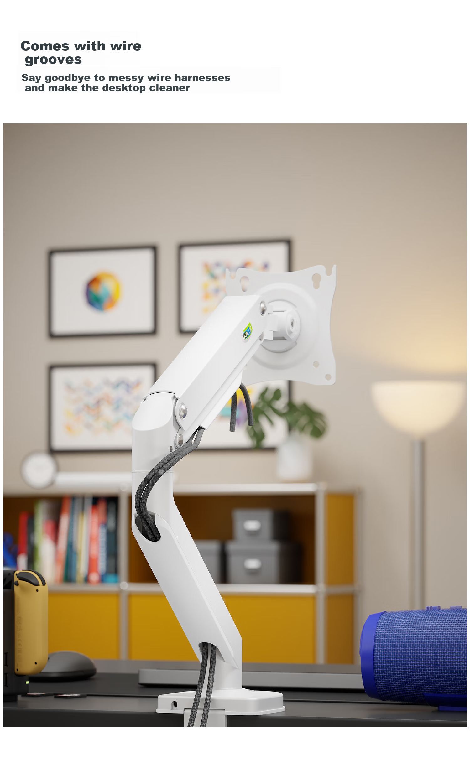Кронштейн для монитора KALOC DS200 White, механический, настольный, белый