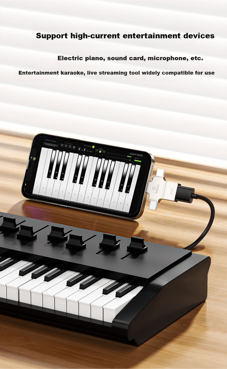 Переходник BIAZE OTG Три в одном Type-C, USB, Lightning, Android, черный
