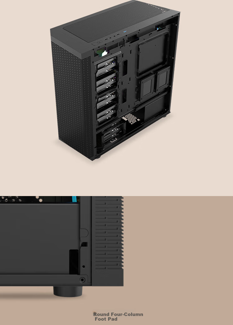 Компьютерный корпус PADO F20, черный, ATX, E-ATX, mATX, Midi-Tower, без блока питания