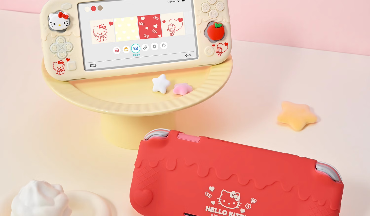 Защитный чехол Jixiang для Nintendo Switch Lite, полный комплект с колпачками для джойстиков, силиконовый, официальный, Sanrio Co-Branded, противоударный