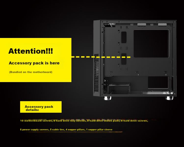 Компьютерный корпус SAMA Pingtouge M1 Gaming Edition, черный, поддержка M-ATX, Mini-ITX