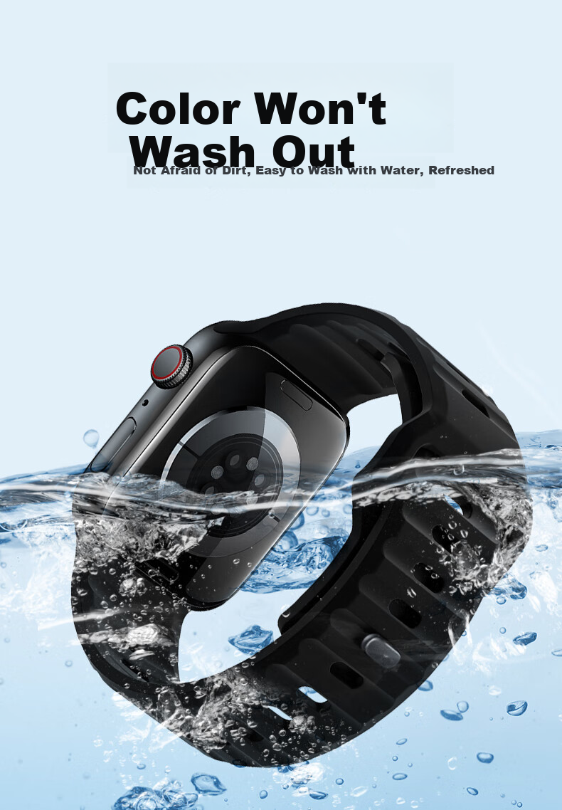 Ремешок BHO для Apple Watch Series 11/Ultra, ступенчатый силиконовый ремешок для IWatch Series 10/9/8/7/6/SE3/2/1, спортивный ремешок