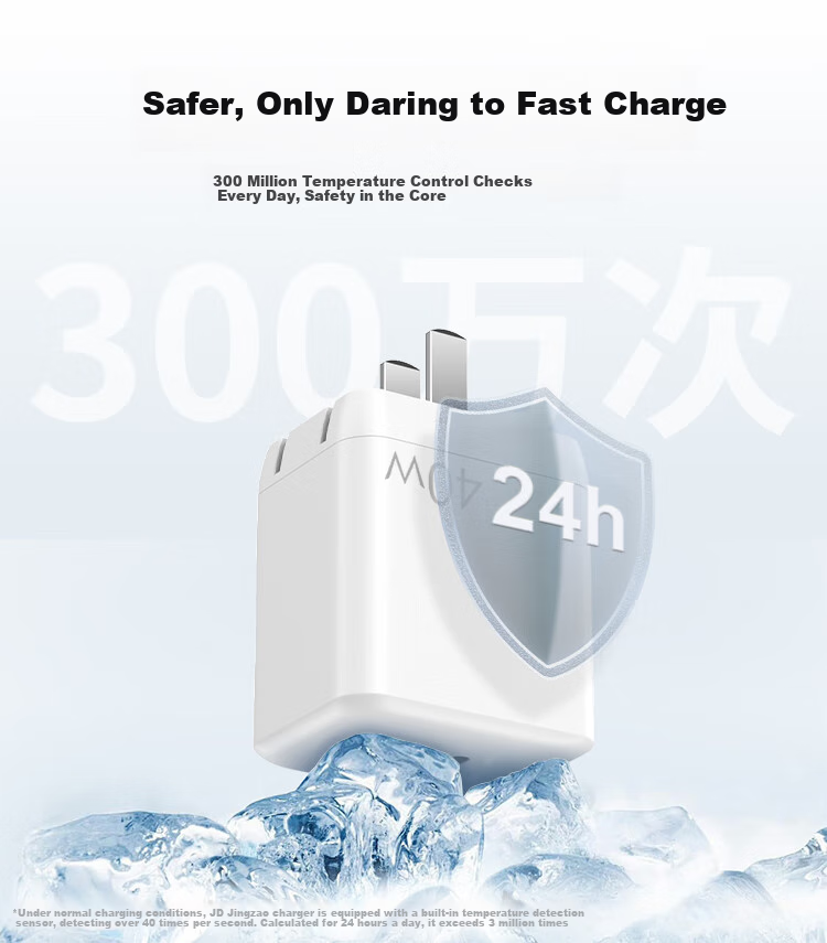 Зарядное устройство JD Original 45W с двумя портами USB-C, GaN, для iPhone 16/17, Apple и Huawei