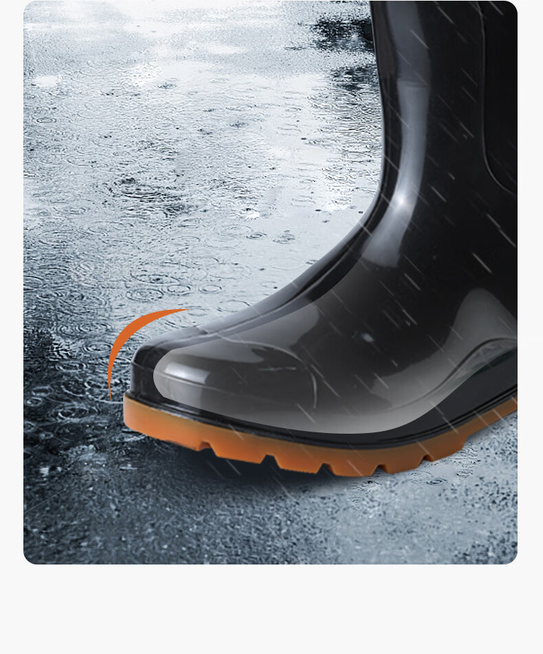Мужские резиновые сапоги FOOTOPPO, водонепроницаемые, высокие, для улицы, размер 44, черный