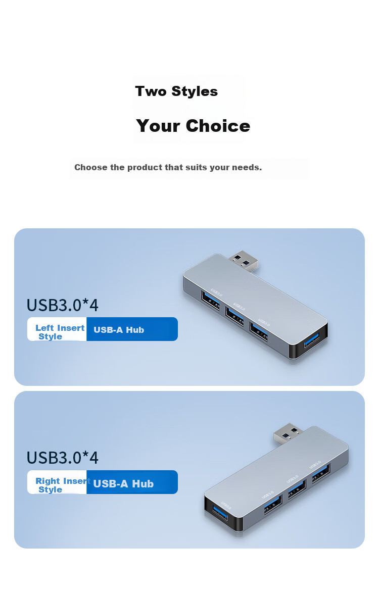 USB-хаб iSky 4 порта USB 3.0, алюминиевый корпус, серый