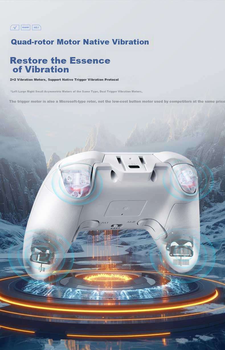 Беспроводной игровой контроллер ThundeRobot G50 Ultra, виброотдача триггеров, стиль Xbox, джойстик TMR, триггеры Холла, Bluetooth, гироскоп, ПК, черный
