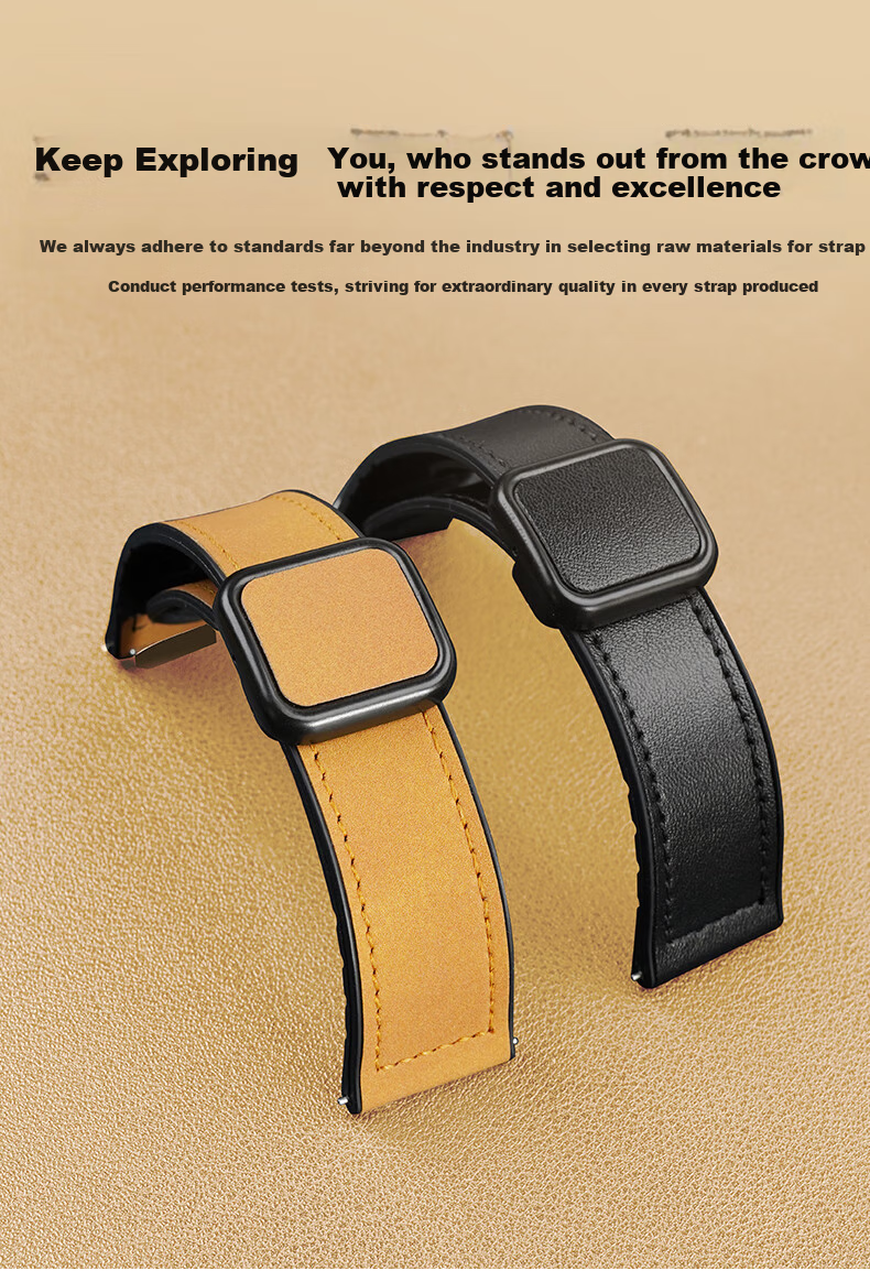 Кожаный ремешок CangHua для Huawei Watch GT6/6PRO/GT5/GT4/GT3/Watch5/4pro/Watch3, с магнитной застежкой "Безумная лошадь"