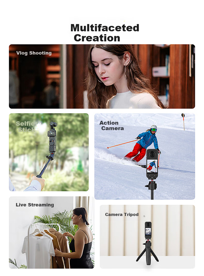 Селфи-палка YOUFES, штатив для DJI Osmo Pocket 3, удлинительный стержень для экшн-камеры, стабилизатор, ручной штатив, 31 см
