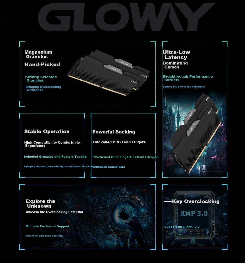 Оперативная память Gloway DDR5 32GB (2x16GB) 6400MHz CL38 для настольных ПК