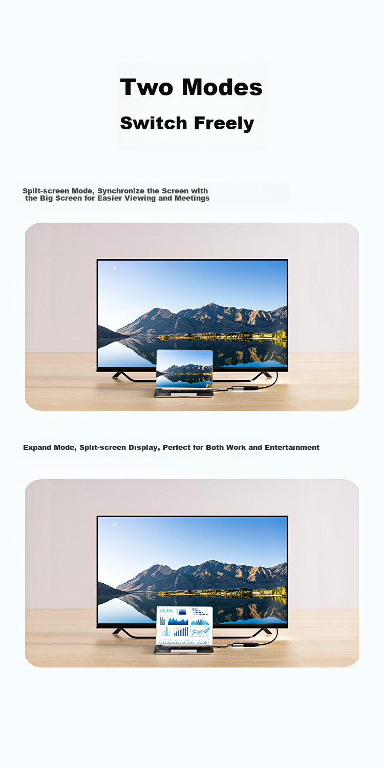 Переходник ZLEUE Type-C на VGA, USB-C to VGA, для Huawei, Apple, Xiaomi, ноутбуков, для подключения к ТВ, монитору, проектору, ZL-CZV