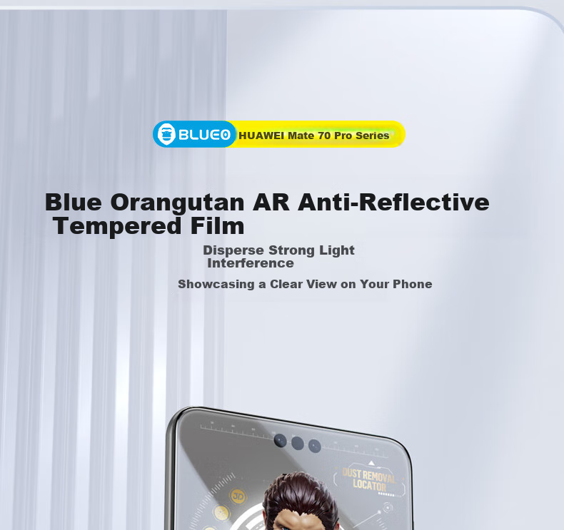 Защитное стекло BLUEO для Huawei Mate 70 Pro/70 Pro+/Mate 70 RS Porsche Design, AR, полное клеевое покрытие, высокая четкость, антибликовое, пыленепроницаемая установка