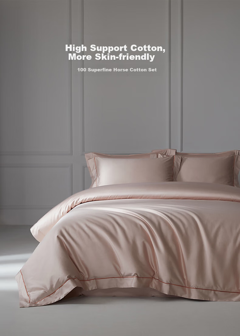 Комплект постельного белья MIDO HOUSE Mingdu из 100% Пима хлопка, размер 1.8м, стиль "простыня", узор "Летняя роза", 4 предмета