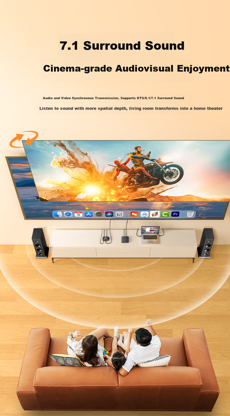 HDMI сплиттер SAMZHE QH31, 3 входа, 1 выход, 4K@60Hz, HD видео, для ноутбука, монитора, ТВ, проектора