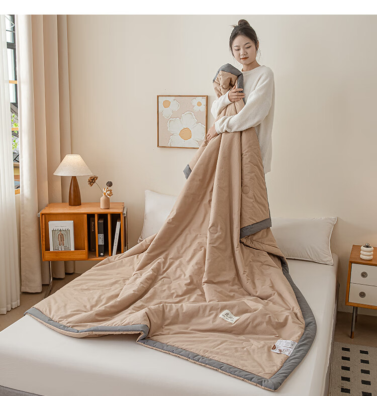 Летнее одеяло Wuyinliangpin класса А из 10% соевого волокна, охлаждающее одеяло 180x220 см, цвет хаки-серый