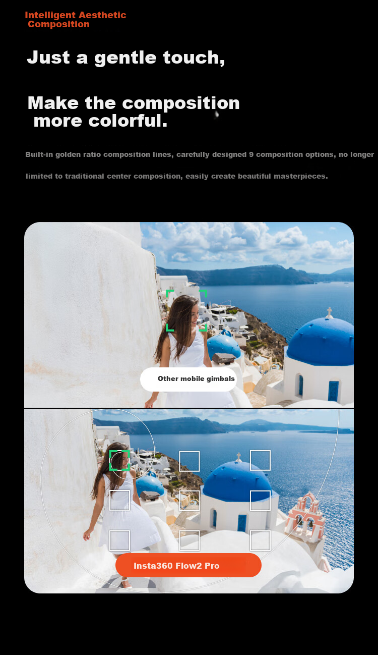 Стабилизатор для смартфона Yingshi Insta360 Flow 2 Pro, ручной AI-трекинг, 3-осевая стабилизация, инструмент для видеоблогов