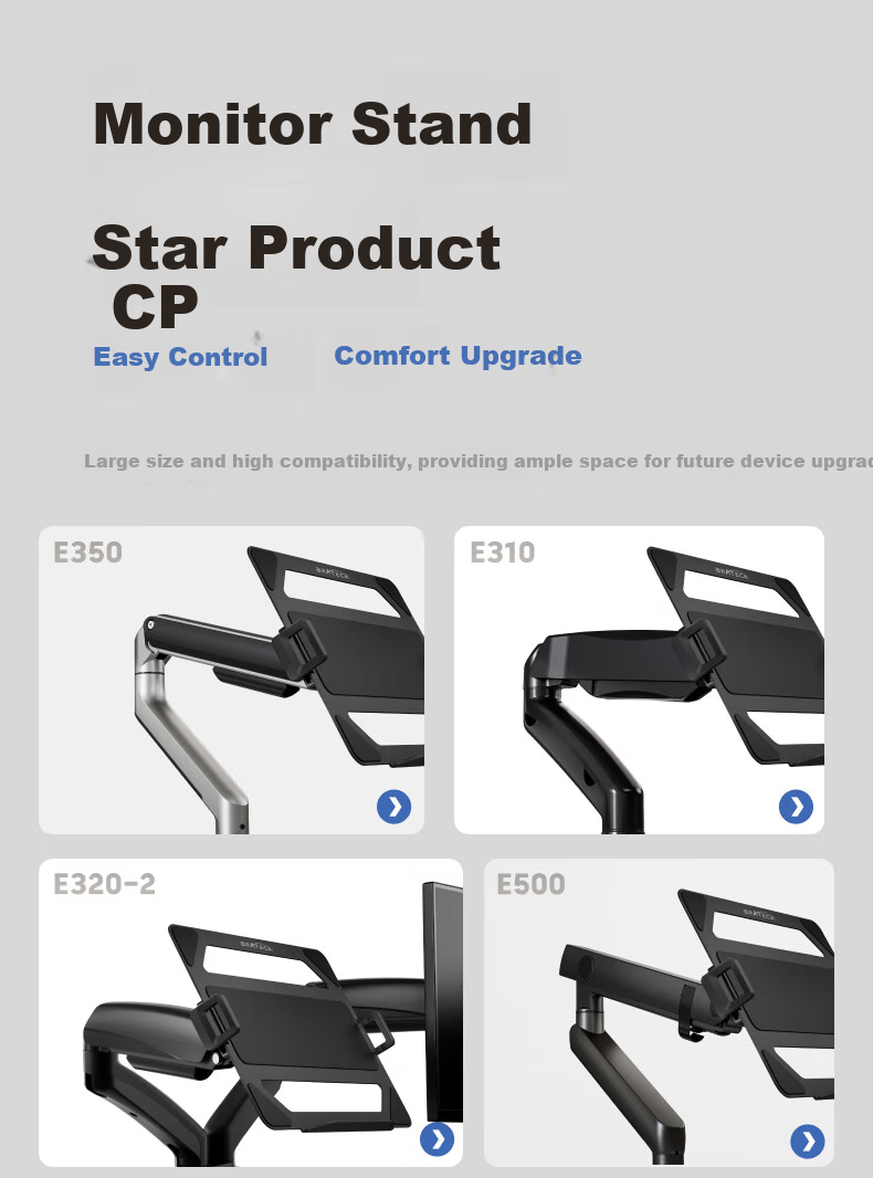 Brateck E350-2+APE40 Obsidian Black Laptop Stand, Multi-Screen Extension for Laptops, Mechanical Arm with Dual Screens, Display Stand