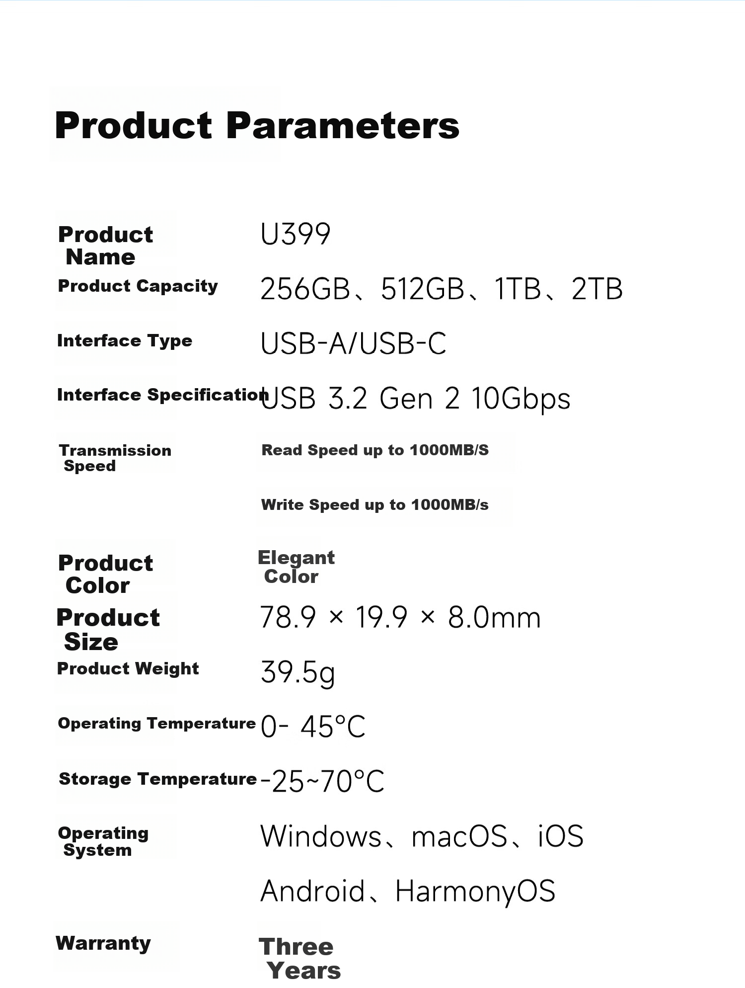 Aigo U399 1TB USB 3.2 Type-C SSD накопитель