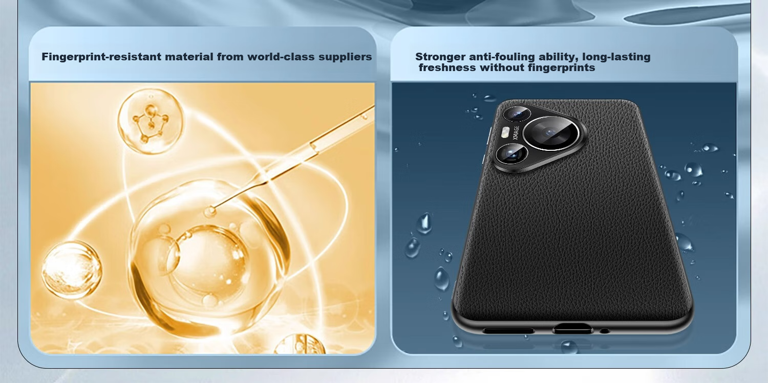 Чехол-накладка DIVI для Huawei Pura70, из натуральной кожи, противоударный, черный