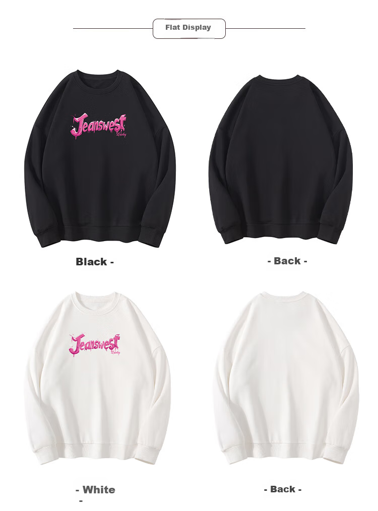 Свитшот женский JEANSWEST, осенний, оверсайз, с круглым вырезом, свободный, удобный, универсальный, без капюшона, белый, размер L