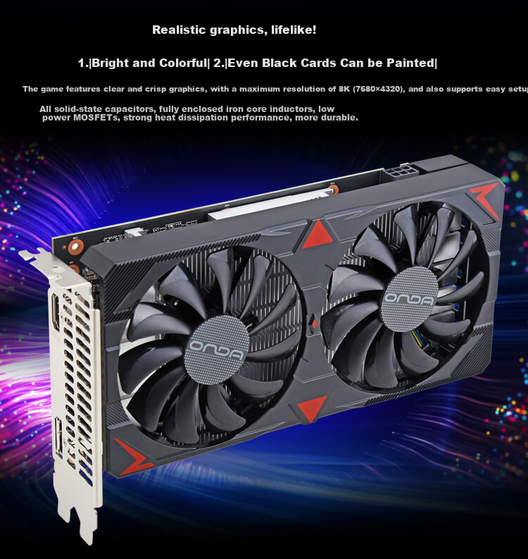 Видеокарта ONDA RX6500XT Shield 4GD6, 4GB GDDR6, игровая видеокарта