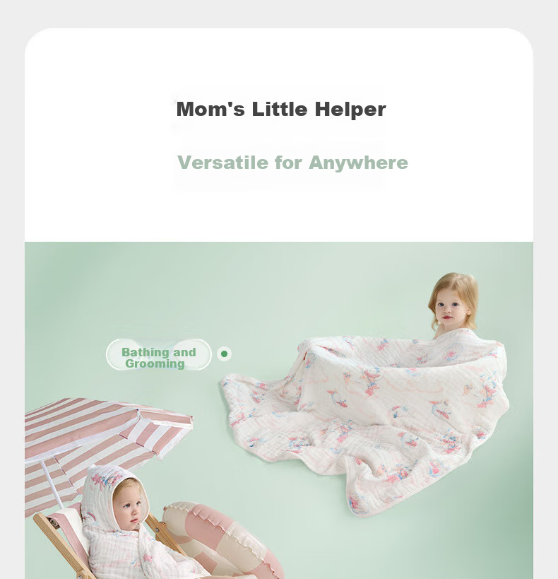 Детское бамбуковое хлопковое полотенце-пеленка Babycare, муслиновая ткань, 6 слоев, 95x95 см, дизайн "Кит на дороге"