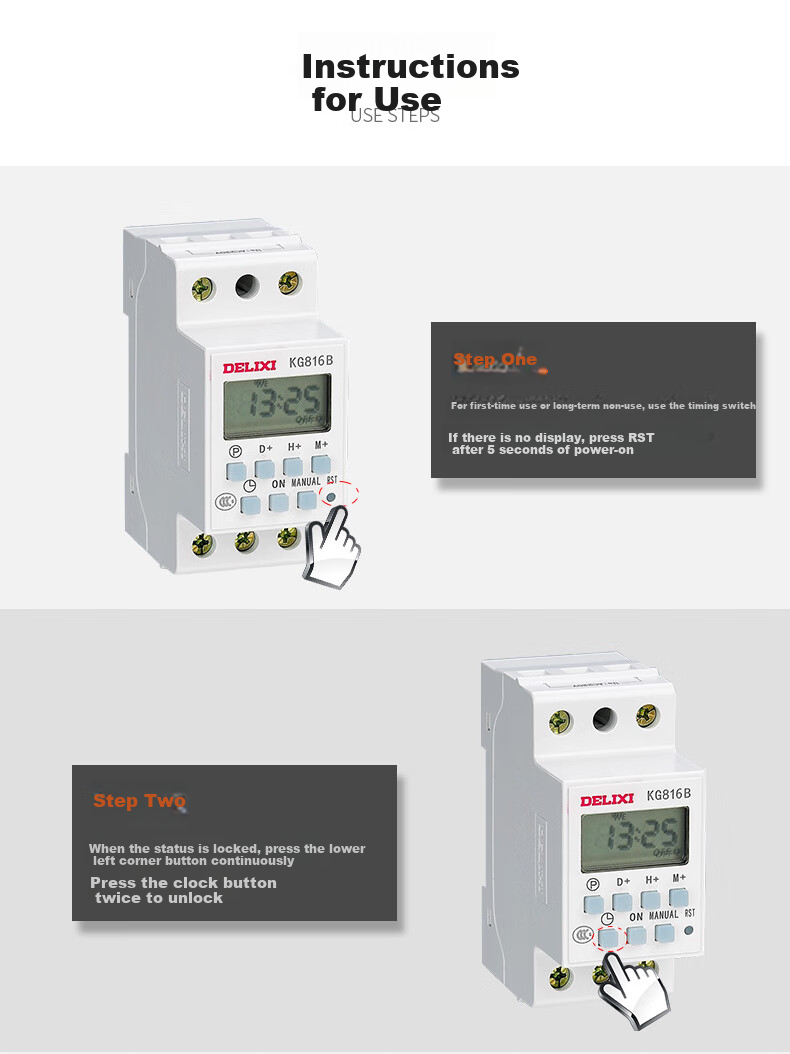 Реле времени DELIXI ELECTRIC KG816B AC220V, таймер для управления электропитанием