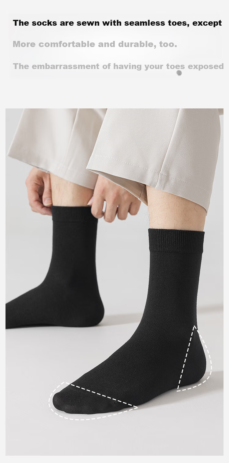 Мужские носки JOAE Pure Cotton Odor-Resistant, 7A Antibacterial, средней длины, для осени и зимы, подарок на День Святого Валентина, повседневные бизнес-носки, впитывающие пот, 6 пар
