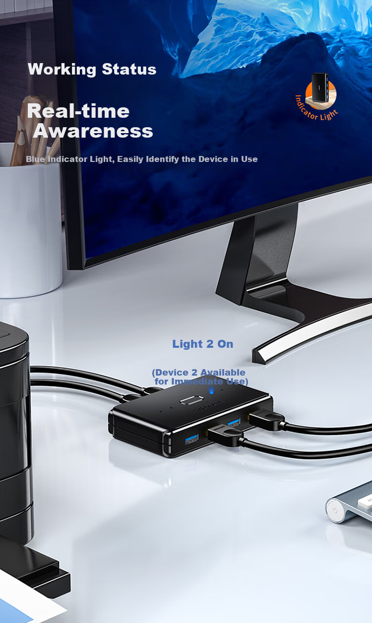 USB 3.0 хаб SAMZHE GX-400 с двумя входами и четырьмя выходами, переключатель для совместного использования USB устройств