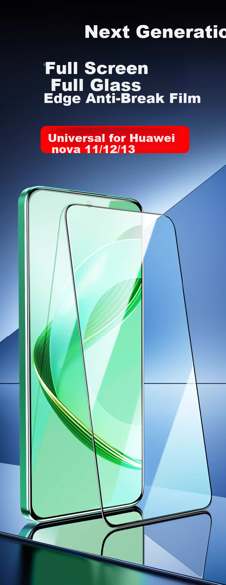Защитное стекло MAIKUQI для Huawei Nova 15/14/13/12/11, Honor 300/X70i/Maigan 40/Hi 80 Pro, высокая четкость, защита от отпечатков пальцев - 2 шт.