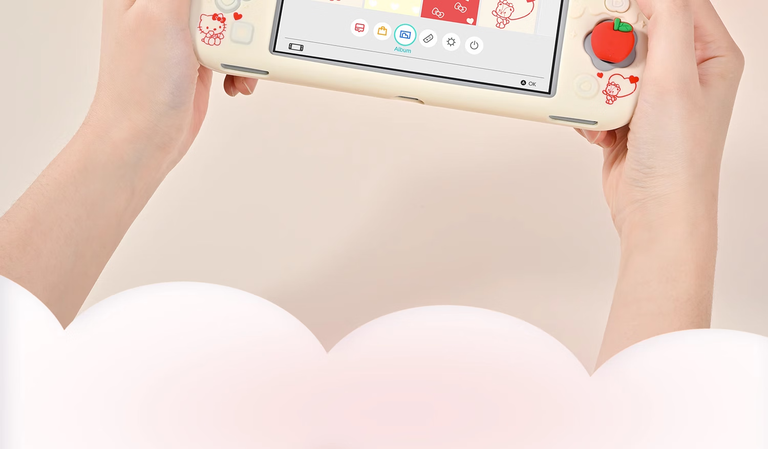 Защитный чехол Jixiang для Nintendo Switch Lite, полный комплект с колпачками для джойстиков, силиконовый, официальный, Sanrio Co-Branded, противоударный