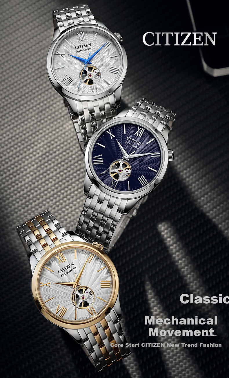 Мужские часы CITIZEN NH9130-17A, механические с автоподзаводом, кожаный ремешок, винтажный дизайн