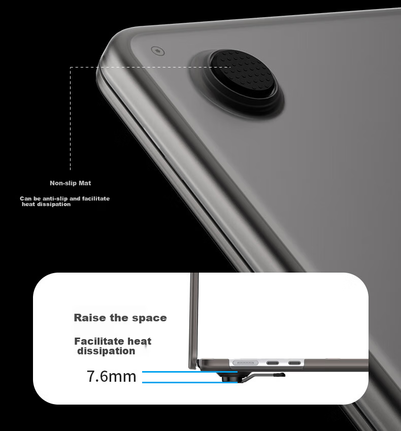 Защитная пленка VOKAMO для MacBook Pro 16/21, противоударная, устойчивая к царапинам, матовая, полупрозрачная черная