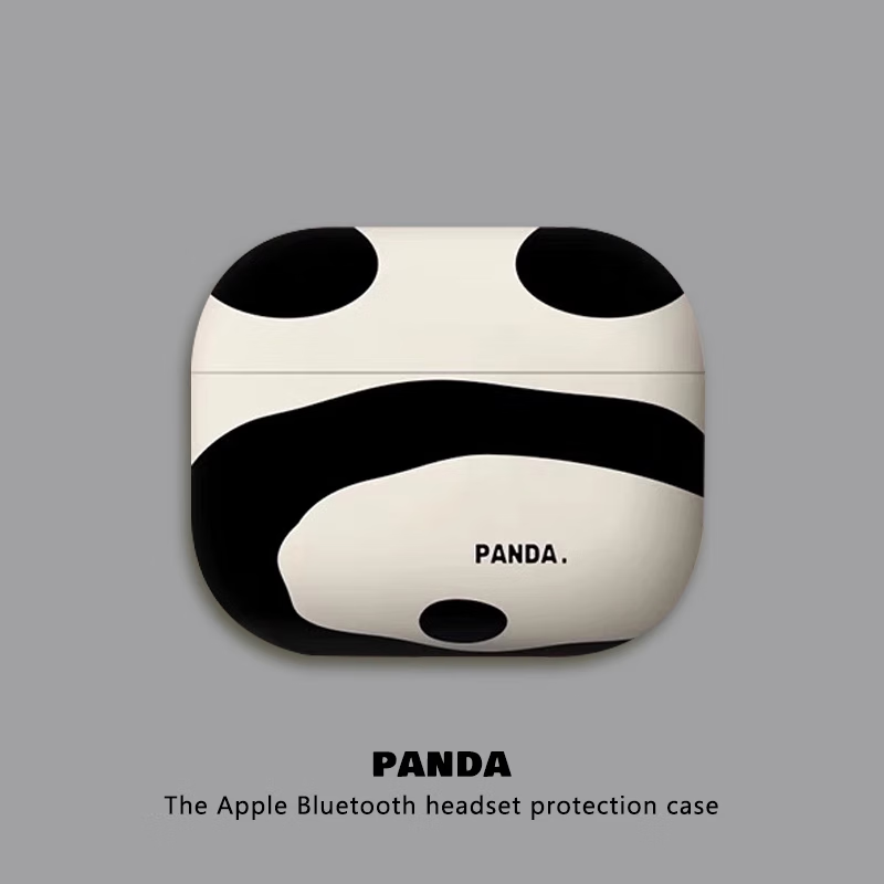 Чехол для наушников Sihuanke AirPods 4, совместимый с Apple Earphones, силиконовая накладка для AirPods 4, защитный чехол для AirPods 4 - Дизайн Панда - Белый