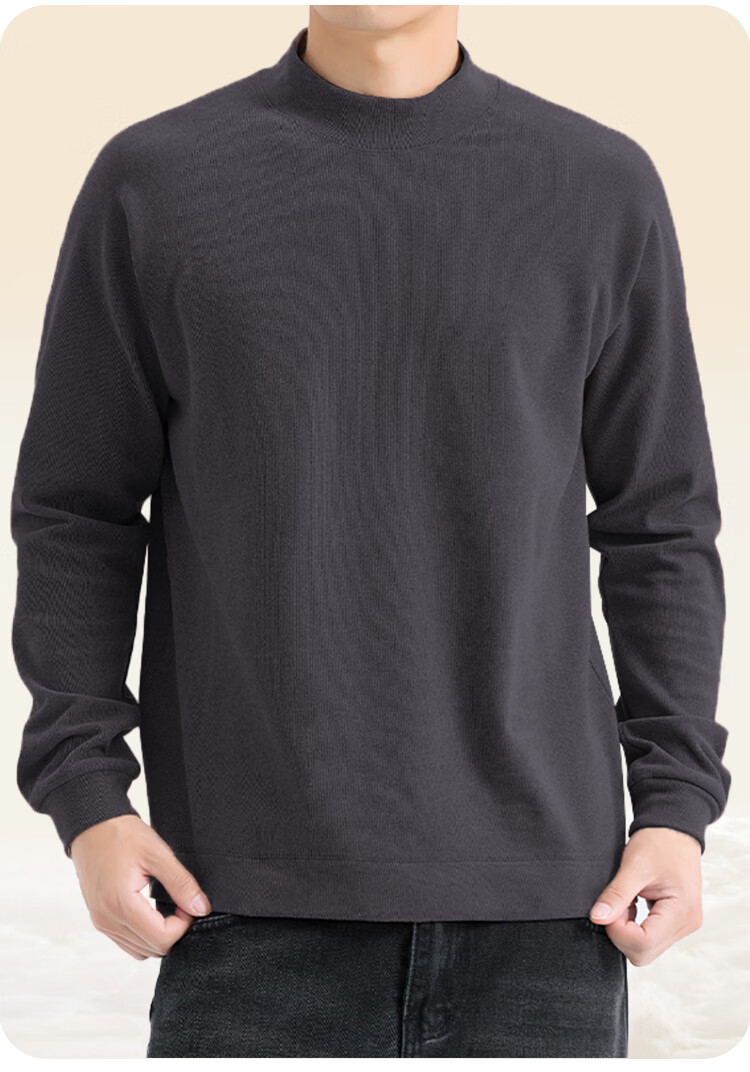 Мужская толстовка MiiOW Crew Neck Sweatshirt, ретро, осень-зима, свободный пуловер с длинным рукавом, трендовая куртка, угольно-черный, XL