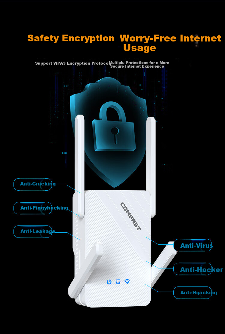 Wi-Fi роутер COMFAST CF-XR185 V2, AX3000, двухдиапазонный, гигабитный порт