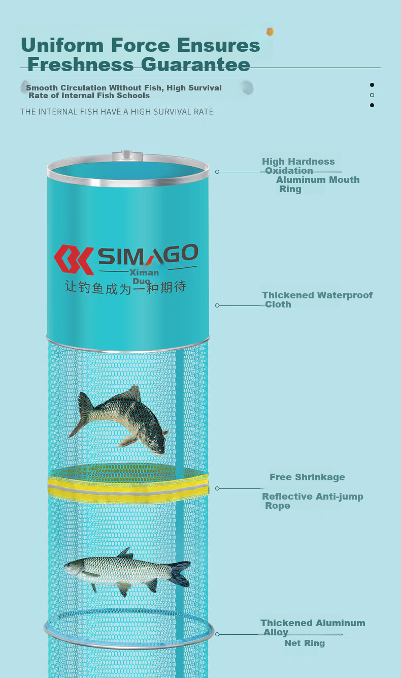 SIMAGO Ximan Duo Сеть для рыбалки, Черное покрытие, Быстросохнущая, 30см*2.0м