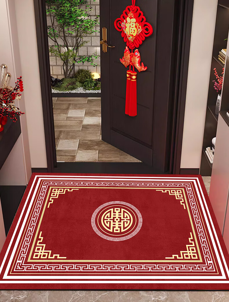 Придверный коврик Zunchao, впитывающий, нескользящий, для дома, 90x60 см, красный