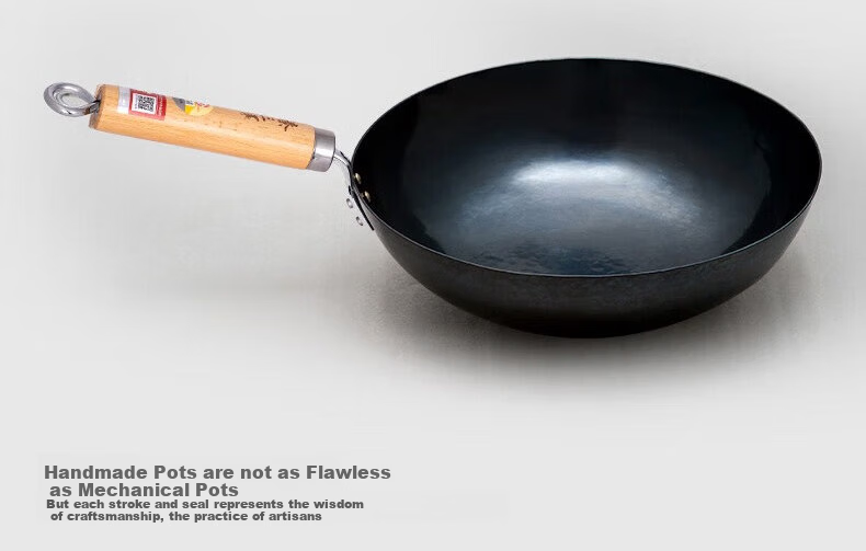 Zhensanhuan Zhangqiu Iron Wok, ручная ковка, без покрытия, антипригарная, 34 см