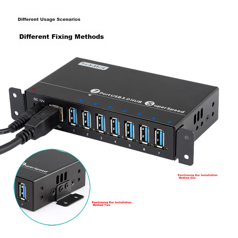 USB 3.0 концентратор SIPOLAR A-173, 7 портов, 1.4 метра, с блоком питания