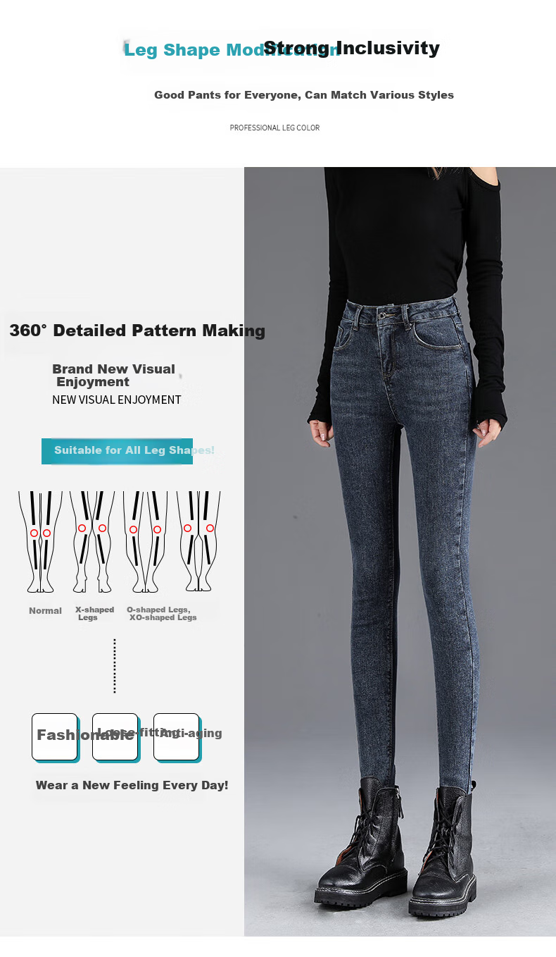 Джинсы Jeanswest женские, 2025 Осень, с высокой талией, эластичные, зауженные, скинни, черные, размер 29
