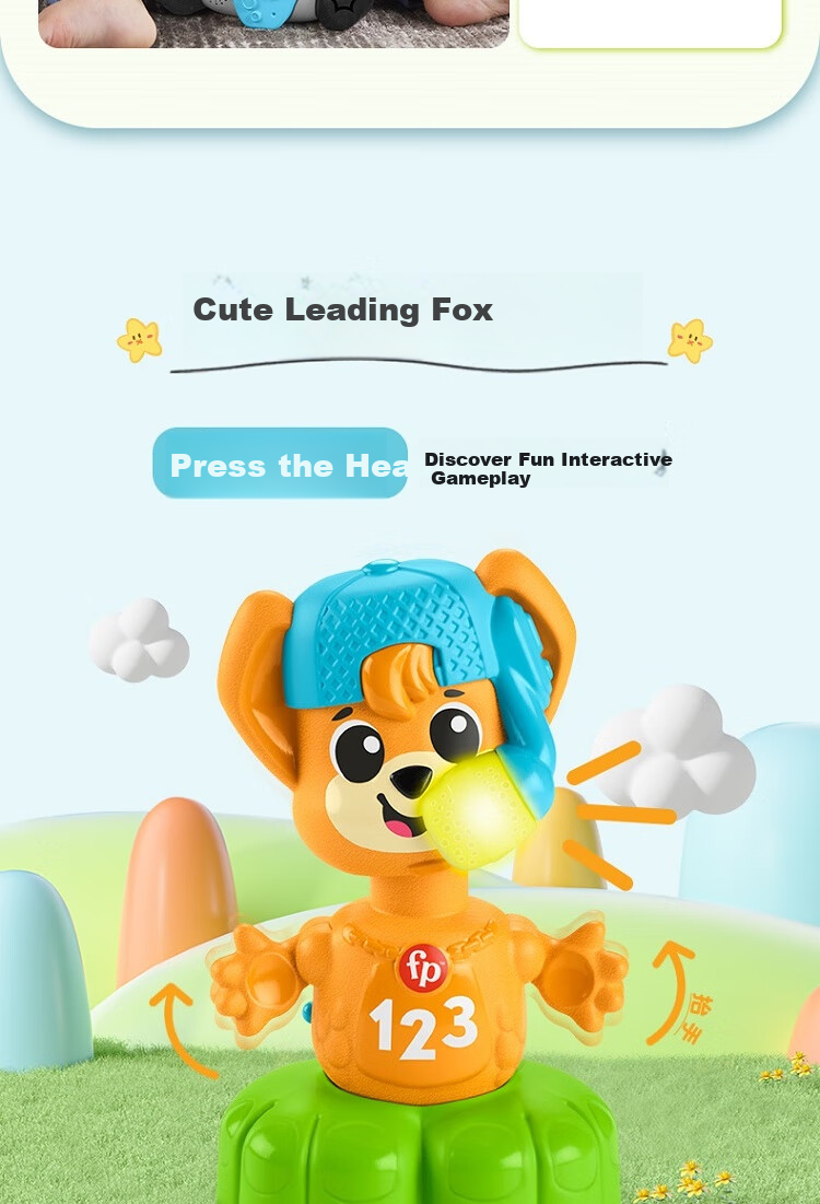 Fisher-Price Умный барабан "Панда", обучающая игрушка для раннего развития, музыкальная, интерактивная, для детей от 9 месяцев