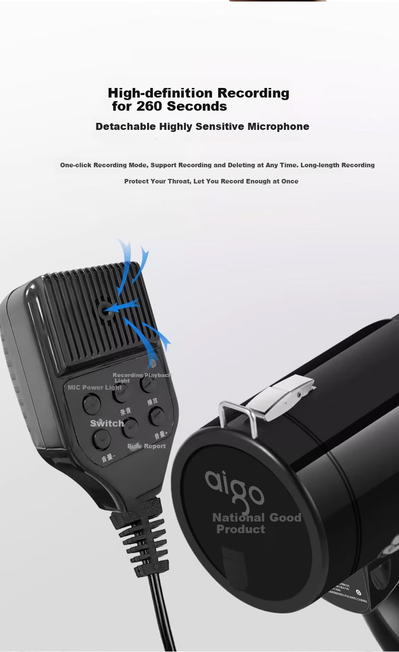 Портативный мегафон Aiguozhe A68 Premium Edition (черный) с функцией записи, усилитель звука для уличной торговли и промоакций, компактная акустическая система громкой связи.