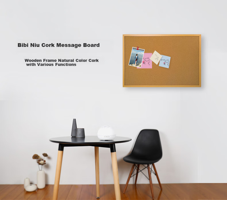 Меловая доска Bibiniu Cork Board Hanging 60*90см, декоративная, для прикалывания, с деревянной рамой, фотостена, доска для заметок, домашняя доска объявлений BBNH6090W