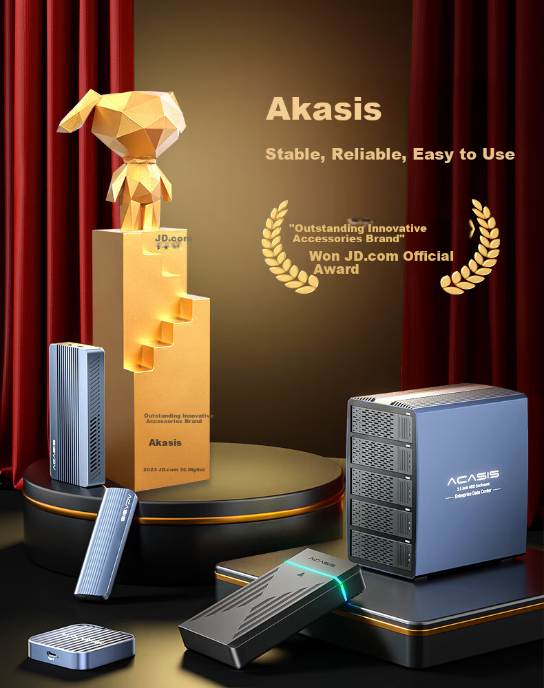 Внешний корпус Acasis TBU405ProMAX для 2x NVMe M.2 SSD, 40 Гбит/с, Thunderbolt 3/4, USB4, алюминиевый сплав, RAID