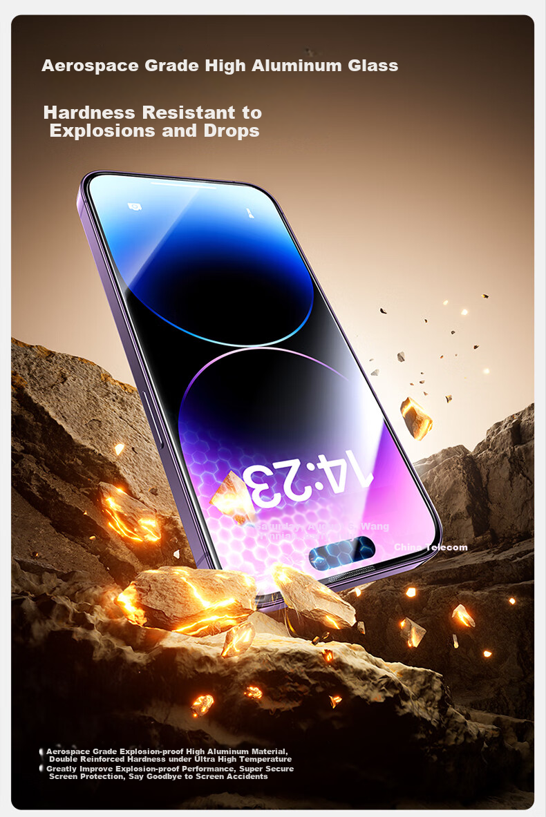 Защитное стекло SmartDevil для iPhone 14 Pro Max, полное покрытие, высокая четкость, защита от царапин и отпечатков пальцев, пыленепроницаемое, 2 шт.