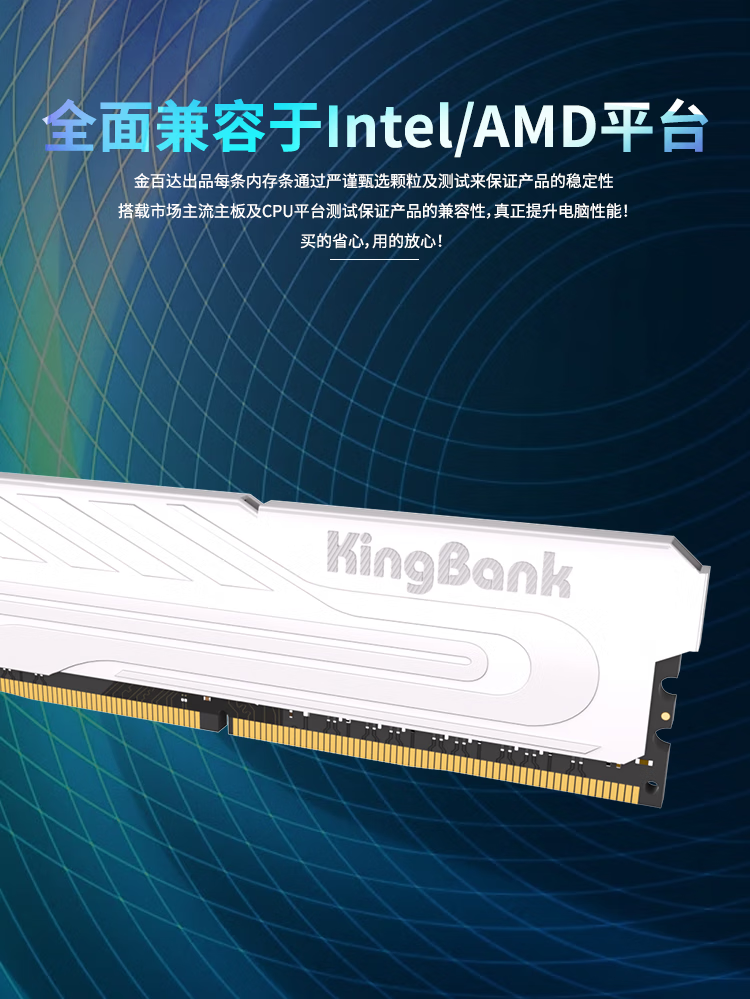 金百达（KINGBANK）8GB DDR4 2666 台式机内存条 银爵系列